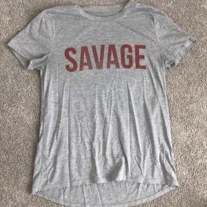 Grey and Burgundy “Savage” T-Shirt